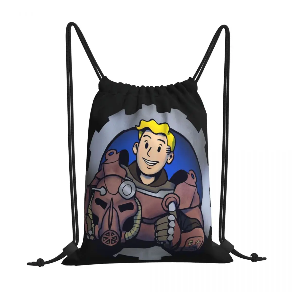 

Vault Boy Fallout Human Role Playing Game Portable Sports Drawstring Bags Riding Gym Shoes Storage Backpacks