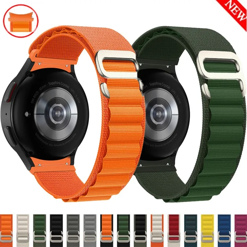

20mm Watch Strap For Samsung Galaxy Watch 5 Pro 4 44mm 40mm 45mm Sport Alpine Loop Nylon bracelet Watch 4 Classic 42mm 46mm band