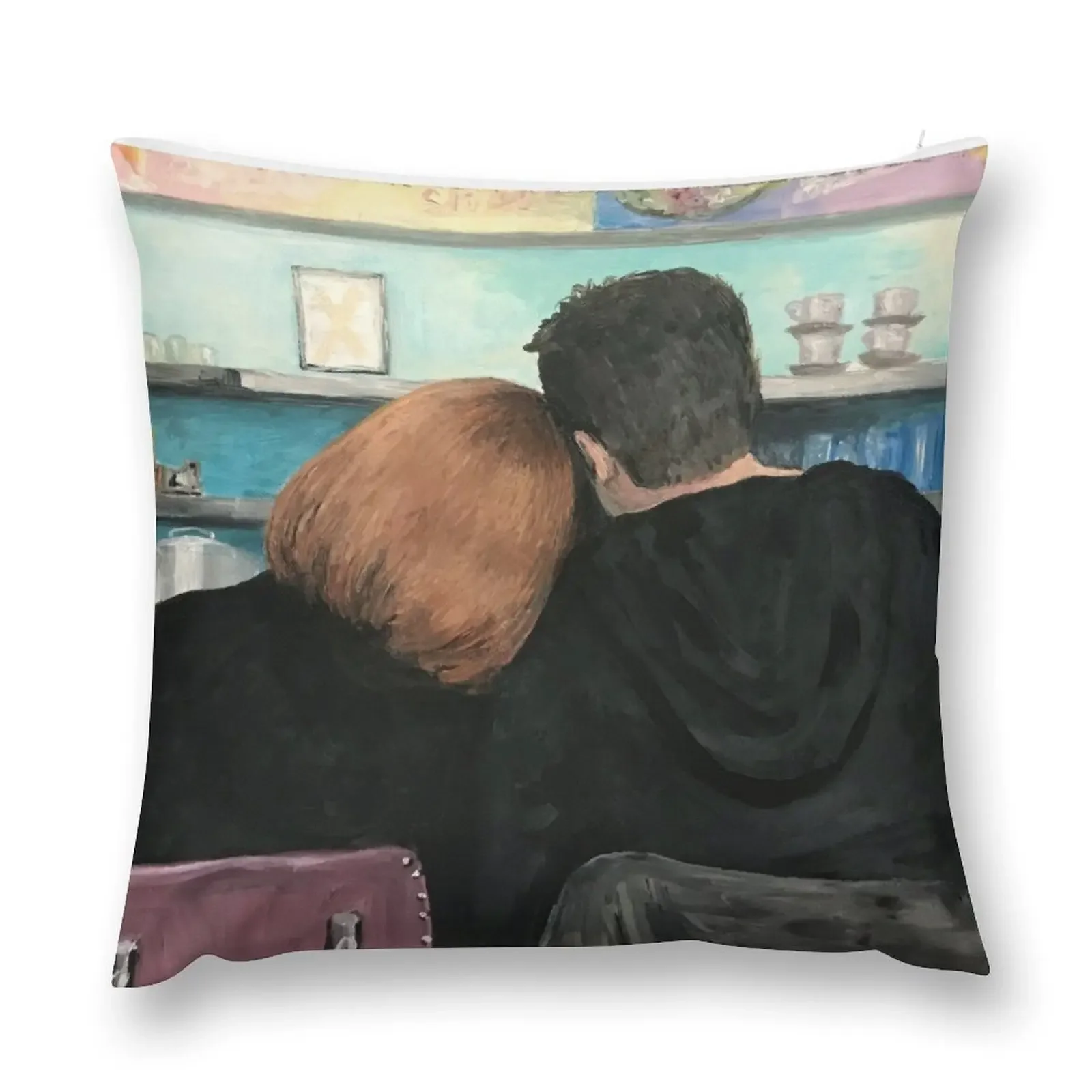 Mulder and Scully in the RM9sbG93ZXjz Diner X Files оригинальная картина декоративная подушка