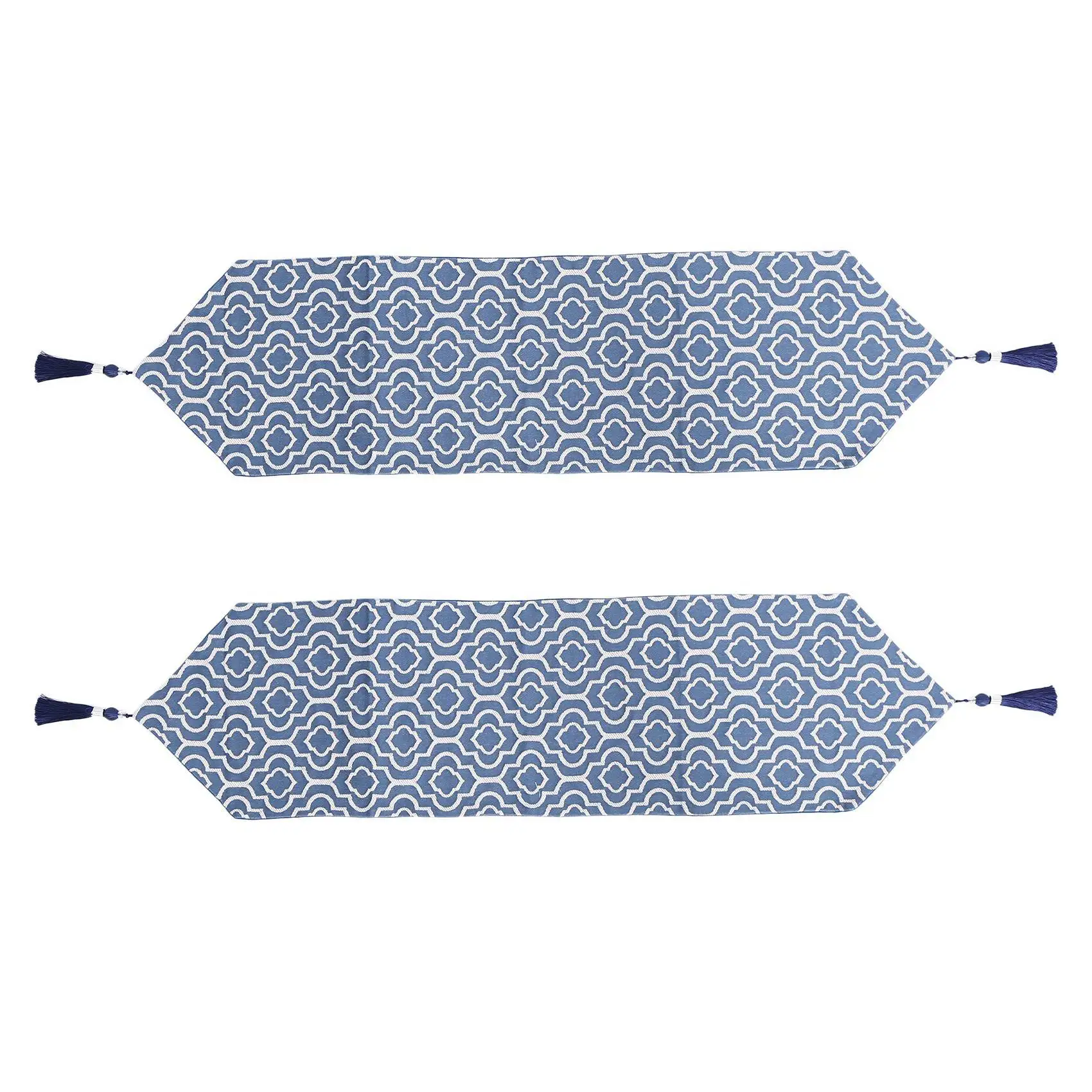 

Горячая Распродажа, яркая синяя настольная дорожка, 48 дюймов, жаккардовая кофейная дорожка с кисточками, комод, шарф для домашнего декора ве...