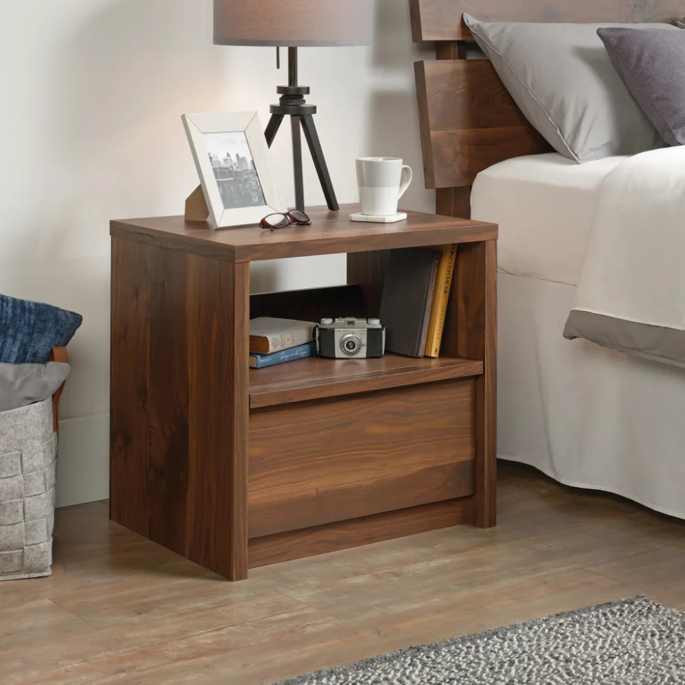 

Mitlame Montclair Nightstand with Drawer, Vintage Walnut Finish Warm Furniture Decoration Unique Rural Style Cabinet