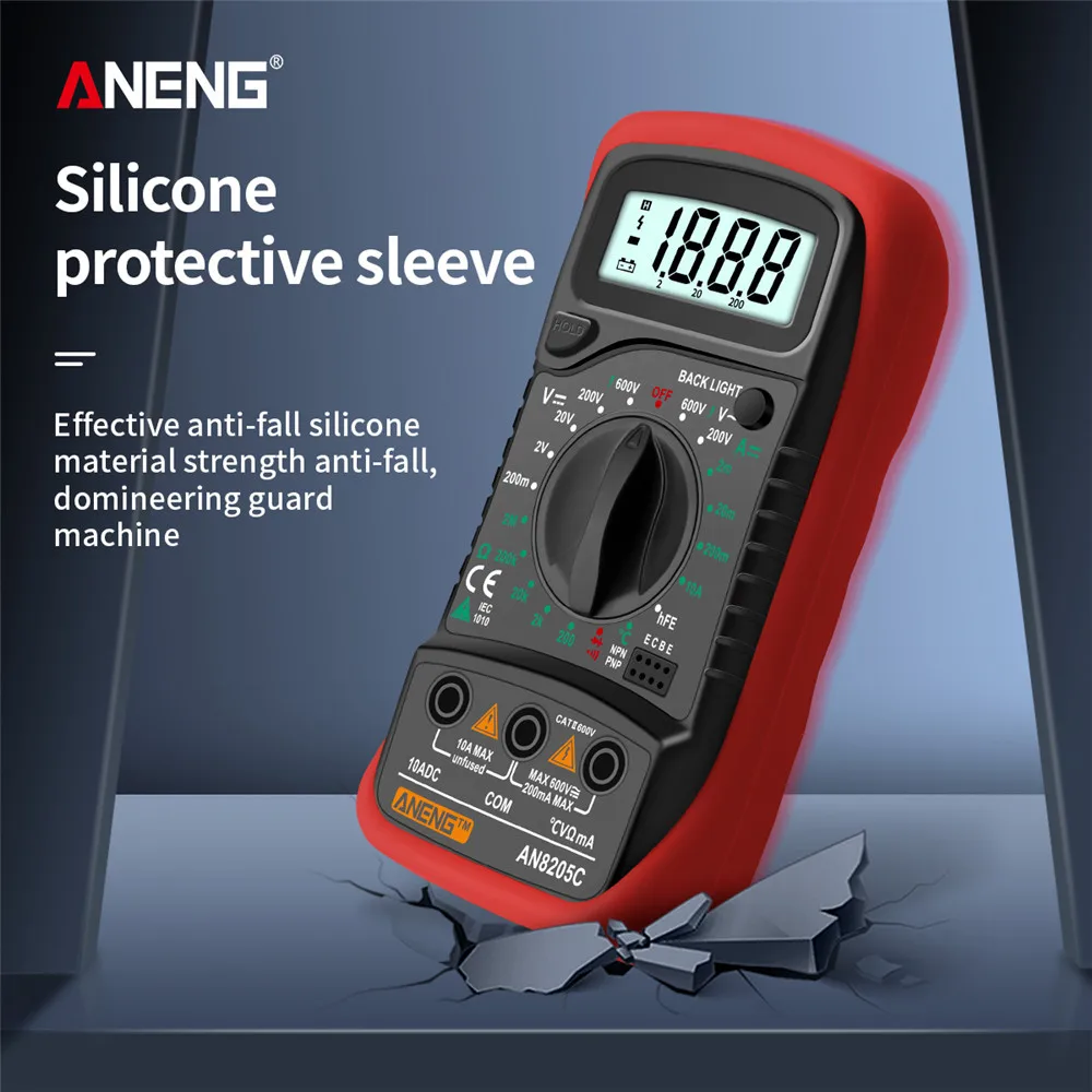 ANENG AN8205C Цифровой мультиметр Амперметр переменного/постоянного тока Вольт Ом
