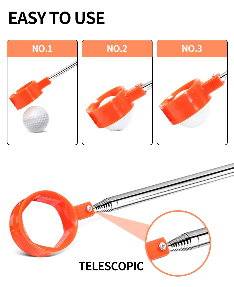 Телескопический ретривер для гольфа 6 футов/9 футов 8 секций