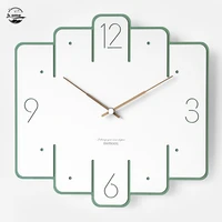 fashion art wall clock personalized creative nordic quartz clock silent simple living room decoration accessories wall wooden b