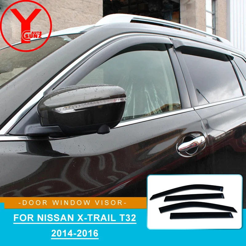 Door Window Sun Deflector For NISSAN rogue x-trail t32 2014 2015 2016 Side Wind Deflectors Window Visor Rain Sun Guard YCSUNZ