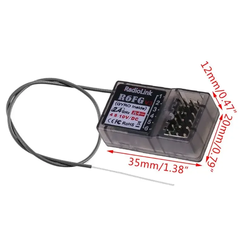 Фото Радиоприемник Radiolink R6FG R6F 2.4G FHSS 6-канальный с функцией гироскопа для радиоуправляемых моделей RC4GS №5