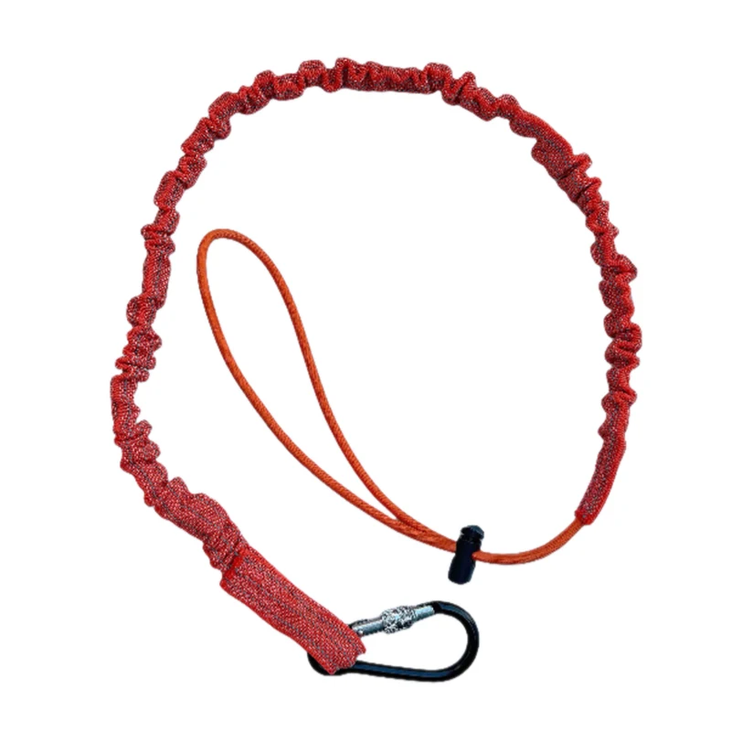 

1 шт., безопасный банджи-привязь, ремешок для инструментов с карабином, защита от падения веревок, аксессуары для воздушной работы, альпинизма