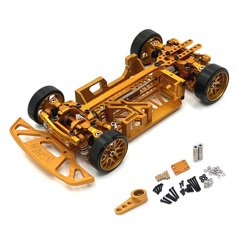

All Metal Wheelbase Adjustable Chassis Frame KIT for Wltoys KYOSHO MINI-Q9 284131 K969 K989 1/28 RC Car Parts Yellow