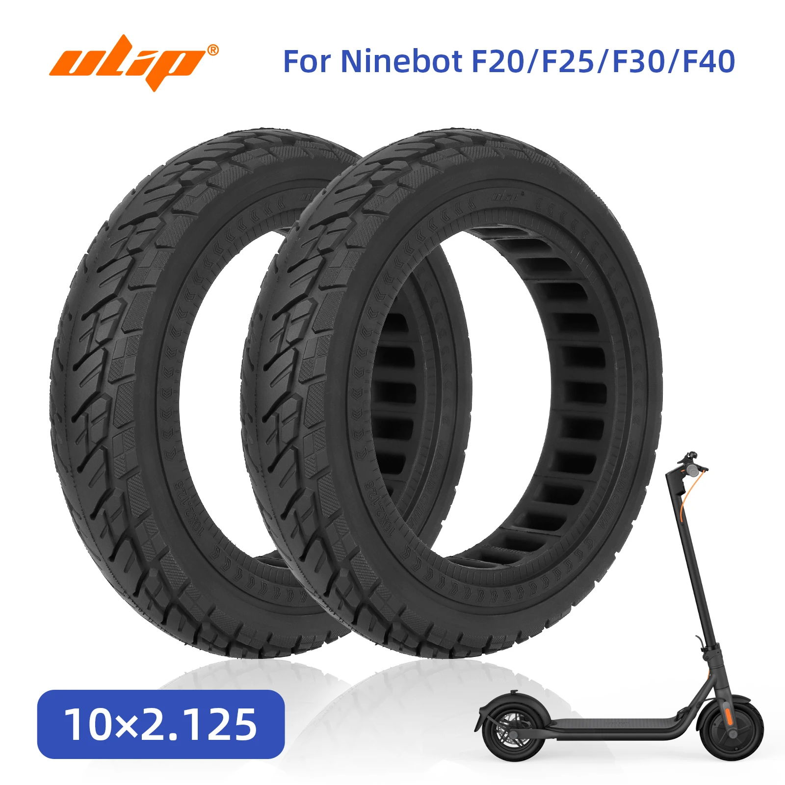 

ULIP 10x2 125 Solid Tire 10 Inch Off-Road Tubeless Explosion-Proof Tires For Ninebot F20/F25/F30/F40 Electric Scooters