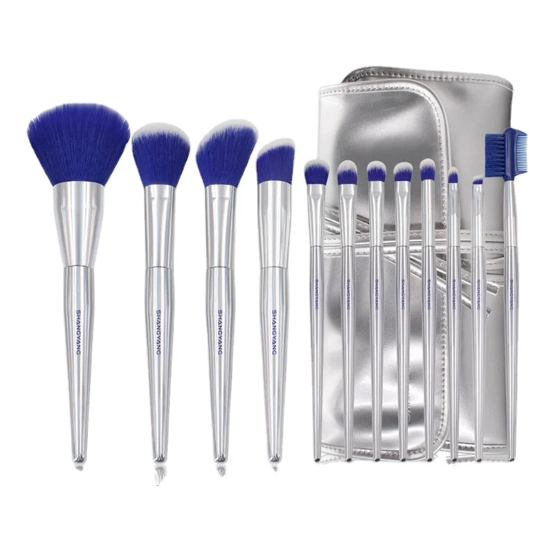 

Ice Blue Collection Makeup Kit Beginner Tools Foundation Brush Blush Brush Eye Shadow Brush Full Set of Brushes eyeliner tool