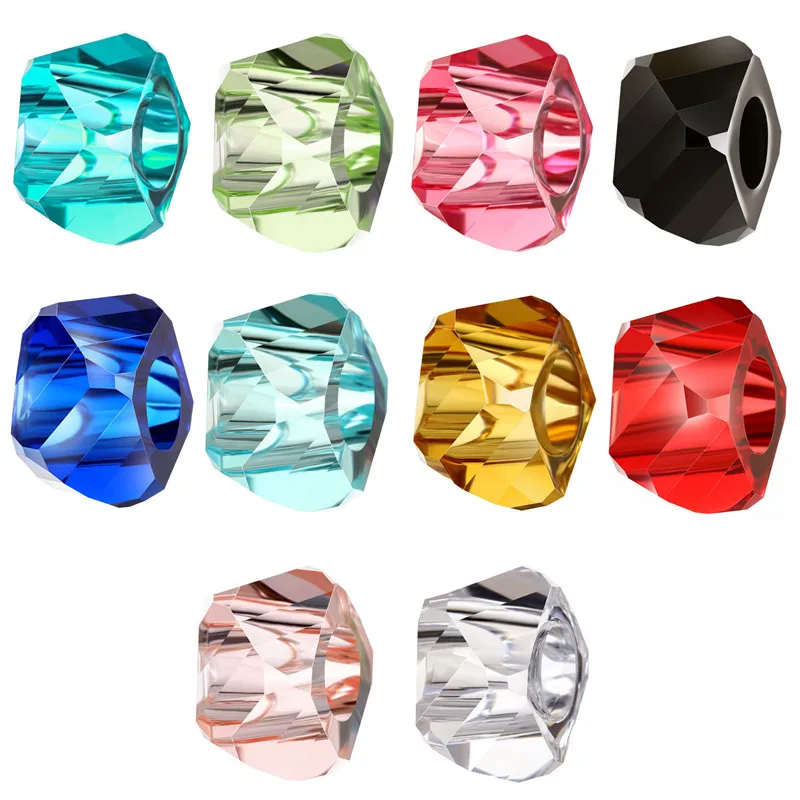 1Pcs New Colored Polygons Resin Beads DIY Pendant Suitable for Original Pandora Charm Bracelet Ladies Jewelry Making Gifts