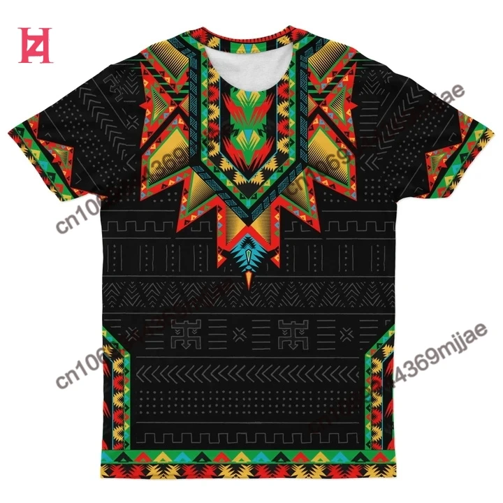 African Crewneck  Pocket Woman Clothing Women Shirts T-shirts for Women Large Size Ladies Summer Short Sleeve Kara Tee Tshirt