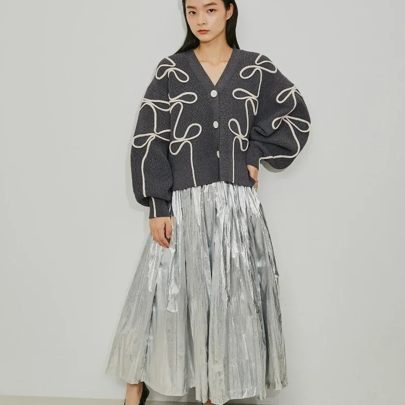 Panhua Knitted Cardigan Sweater Jacket Women's Autumn Korean Fashion V-neck Long Sleeve Casual Loose Knitwear Tops Female Jumper