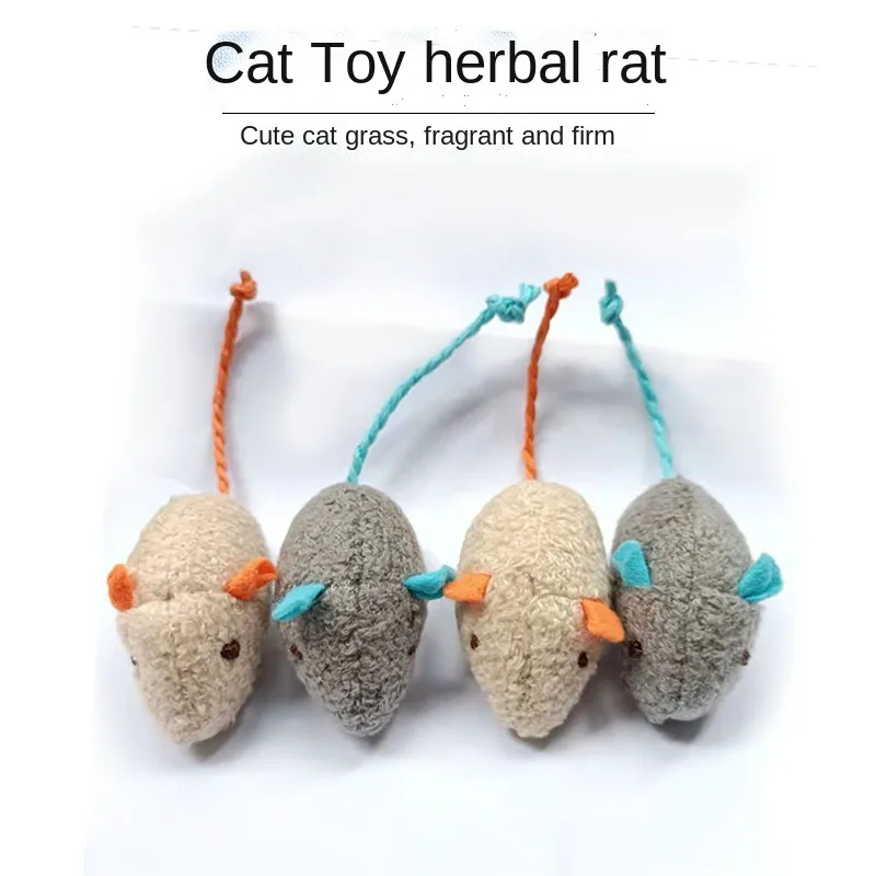 

Cat Toy Plush Herbal Mouse Cute Shape Pet Toy Simulation Toy Scratch Resistant Interactive Pet Supplies Interactive Cat Toy