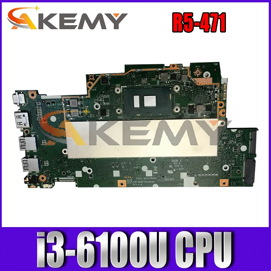 

For ACER Aspire R5-471 i3-6100U Notebook Mainboard P4HCJ SR2EU WIth RAM on board Laptop Motherboard