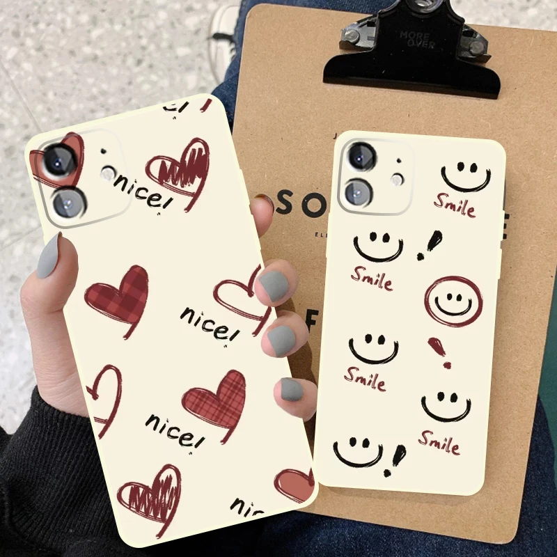 

Funny Smiley Love Phone Case Phone Case For iPhone 11 Pro 12 Mini 13 MAX X XR XS 8 7 Plus 6 6s SE 2020 Cover Carcasa Funda