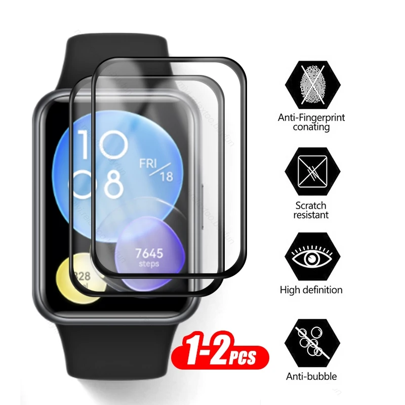 

1-2 шт. 9D изогнутое мягкое Защитное стекло для Huawei Hauwei Hauwey Watch Fit 2 Fit2 Smartwatch Защитная пленка для экрана Защитная крышка