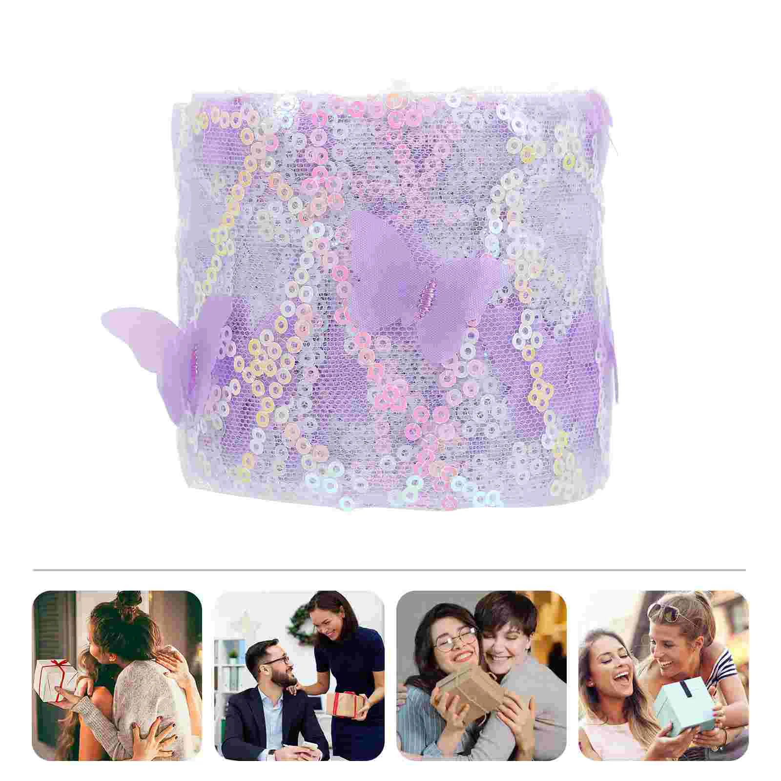 

Bows Ribbon Gift Wrapping Ribbon Decorative Tulle Roll Shimmer Tulle Ribbon Sequins Wrapping Ribbon Sewing Trim Ribbon