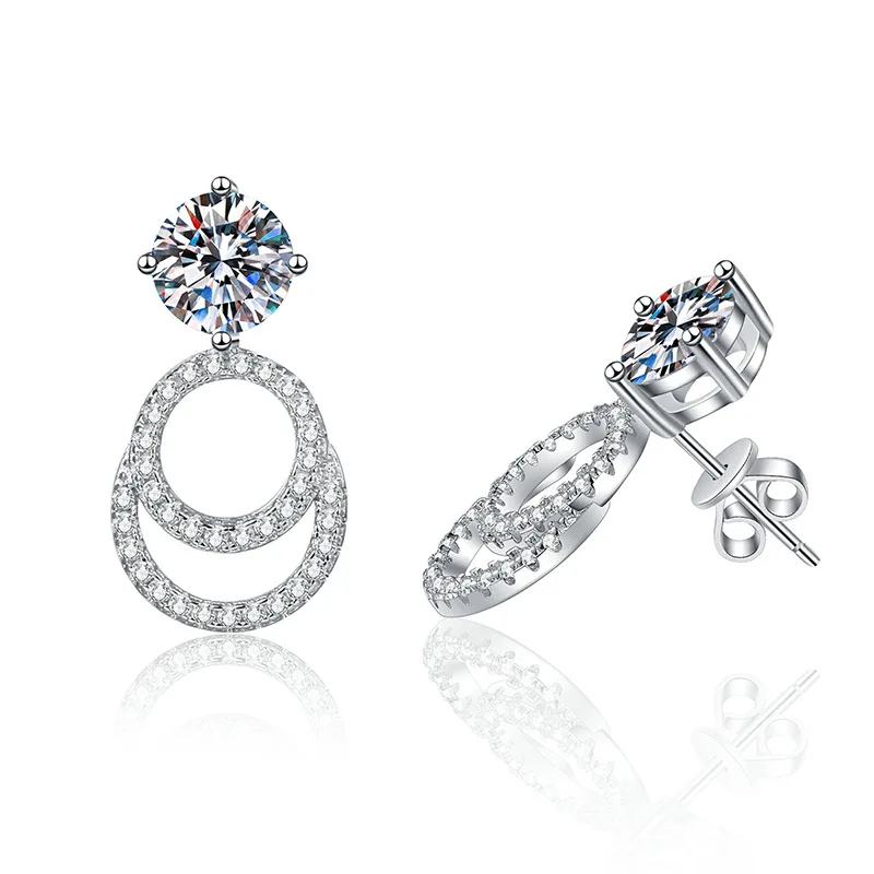 Женские серьги-гвоздики из серебра 100% пробы 1 карат