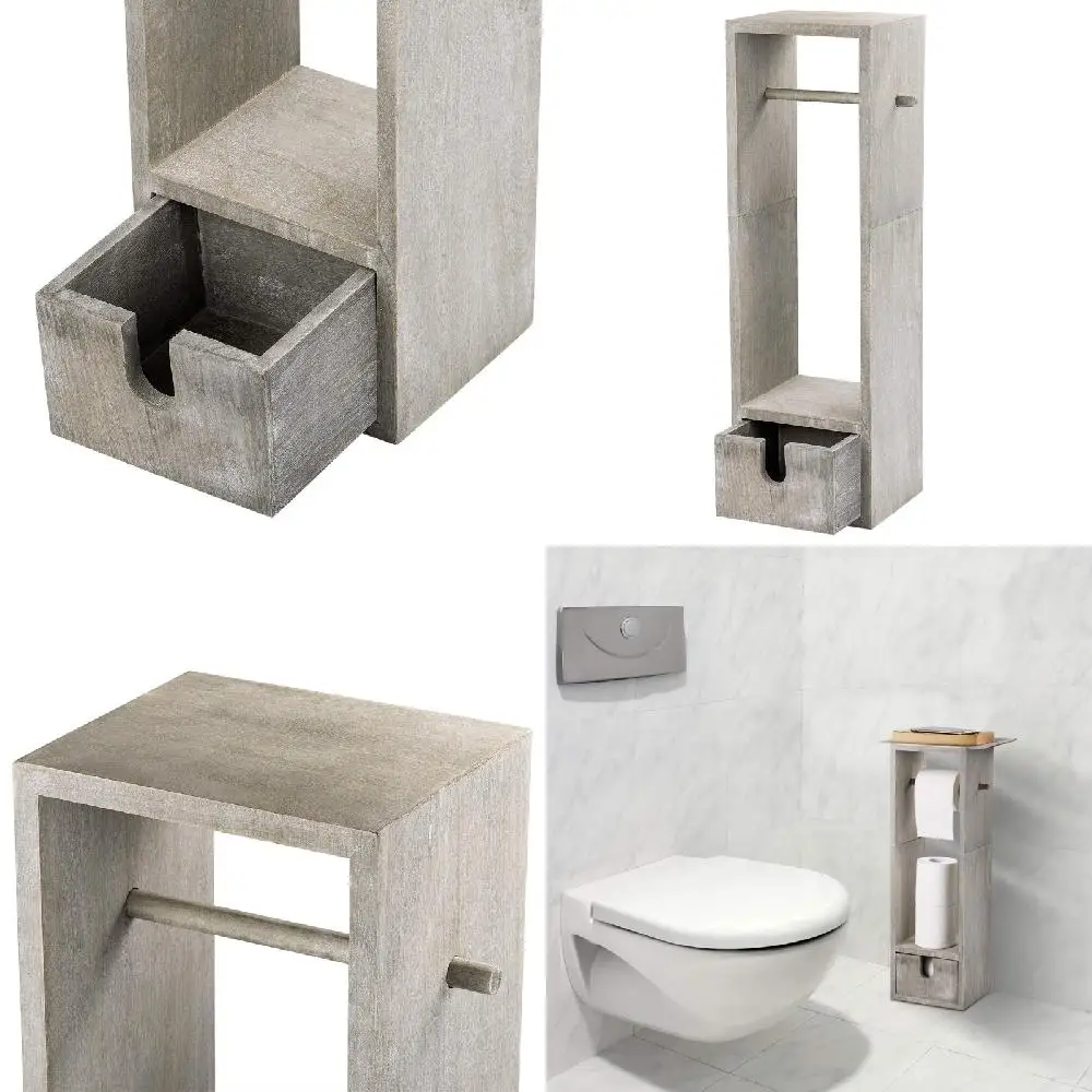 

Premium Stylish Wooden Bathroom Shelf Organizers and Storage Shelves - Perfect for Keeping Bathroom Supplies and Toiletries Neat
