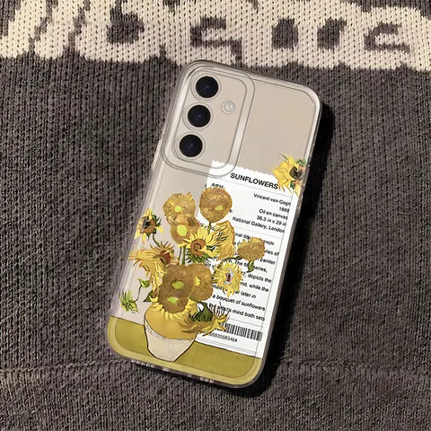 Transparent Phone Case for Samsung Galaxy A15 A25 A33 A55 A23 A34 A35 A53 A56 5G A14 A73 A54 A36 A13 A26 A24 Van Gogh Sunflowers