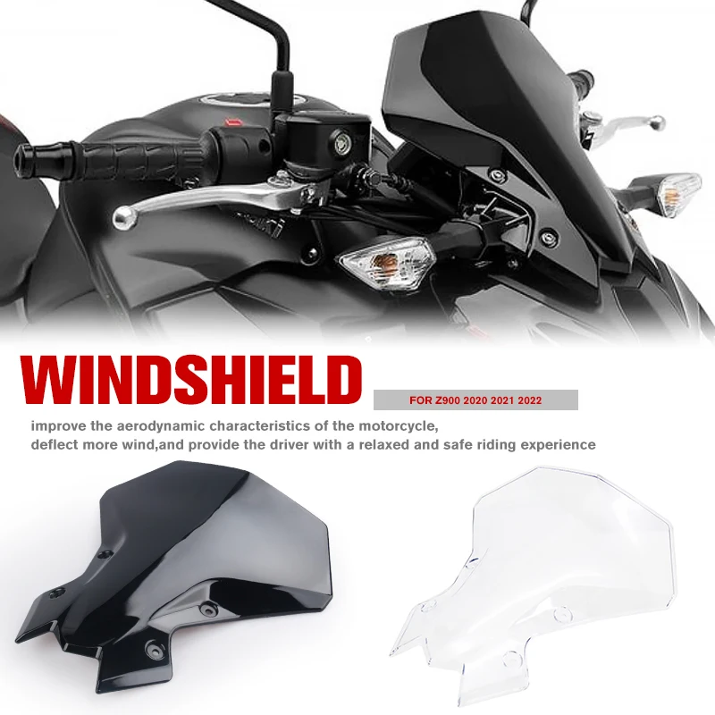 

New Motorcycle Windshield Screen Visor Windscreen Double Bubble Wind Deflector For Z 900 Z900 Z 650 z900 2020 2021 2022