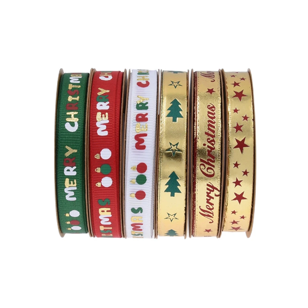 

10yards 10mm Christmas Ribbon Gift Packaging Ribbon Merry Christmas Decoration For Xmas Navidad DIY Gift Wrapping Packing Ribbon