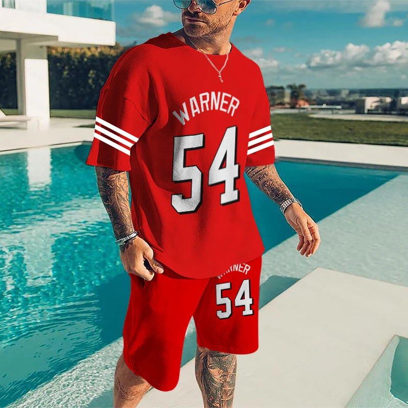 Summer 3d Figure Print Men Tracksuits Casual 2 Piece Set For Men Plus Size o Neck Men's t-Shirt Shorts Set Sleeve Jogger Outfits