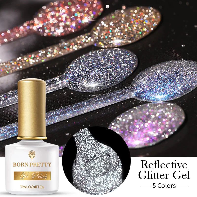 

BORN PRETTY Reflective Glitter Gel Nail Polish Sparkling Shining Cat Magnetic Gel Soak Off UV LED Gel Semi Permanent Varnish