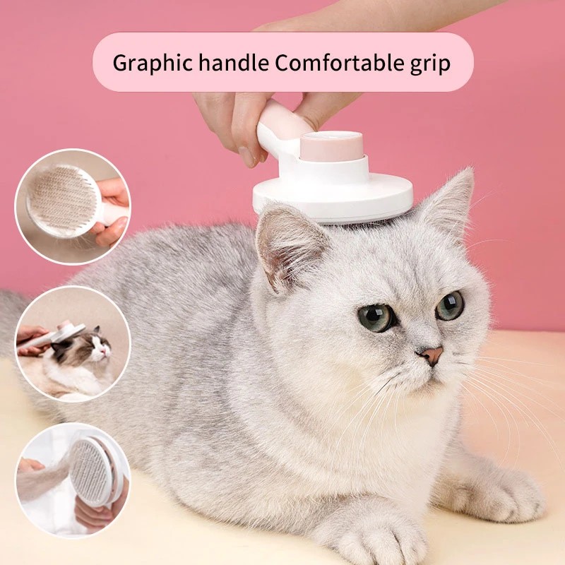 

Stainless Steel Needle Round Head Cat Dog Comb Removal Brush Self Cleaning Massage Kitten Puppy Hair Pet Grooming Accessories
