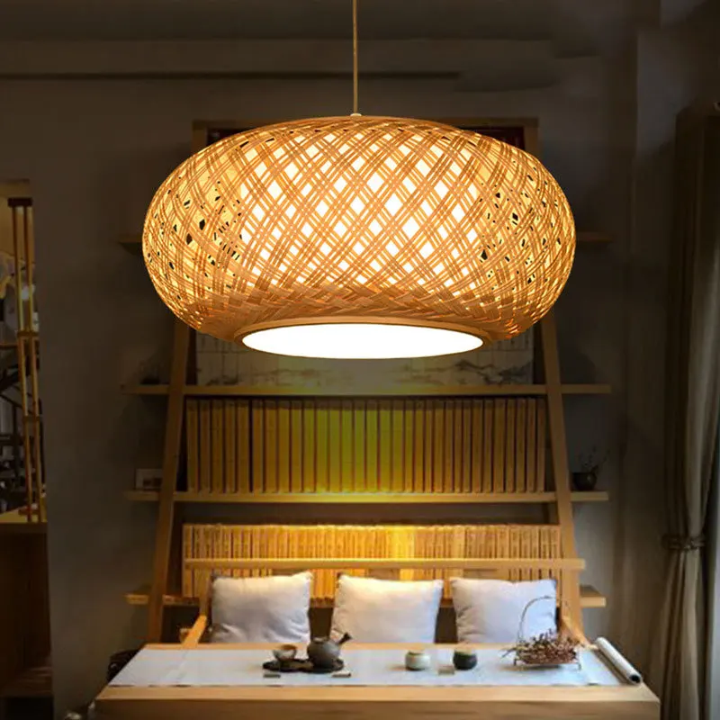 

Новинка 2022, деревянная бамбуковая Подвесная лампа ручной работы в китайском, японском, азиатском стиле, для кухни, гостиницы, ресторана, сто...
