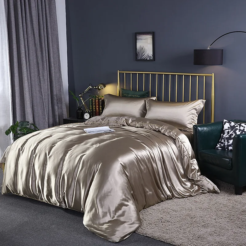 

Luxury Silk Twin Queen King Bedding Set Winter Duvet Cover Bedding Cover Bed Quilt Cover Bed Sheet Home Textile 4Pcs 220x240cm