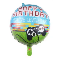 2022 new video game controller aluminum foil balloon happy birthday decoration game match props gaming tool ball kid toys gift
