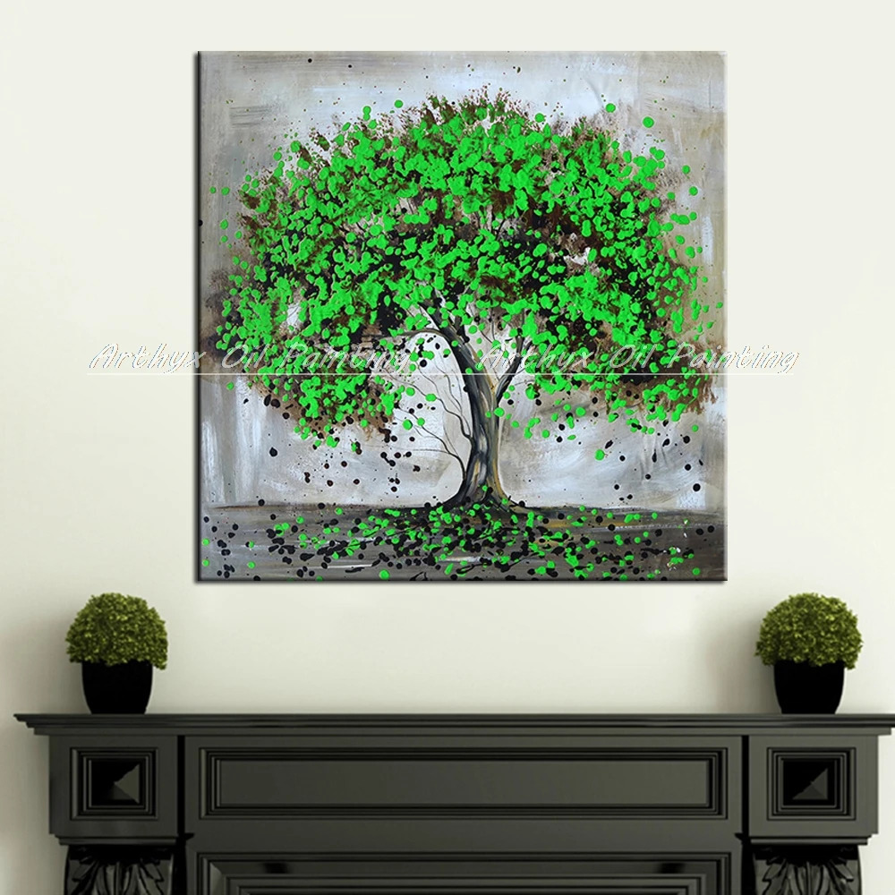 Arthyx ручная роспись Дерево Floe Raja Картины маслом на холсте Современные абстрактные