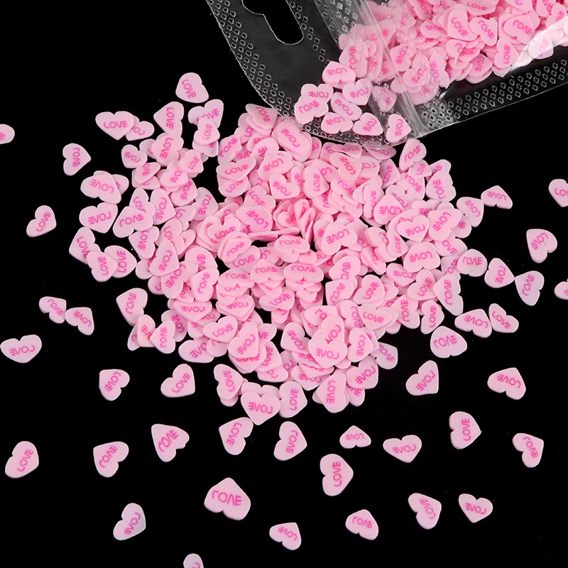 Red Love Sequins Nail Art Supplies For Professionals Pink Clay Slice Valentine's Day Flakes Manicure Design Nails Decorations | Красота и