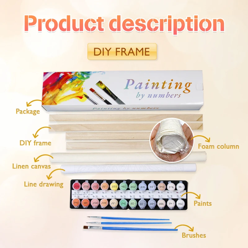 Diy раскраска мультфильм исцеляющая спина длинная девушка цифровая масляная