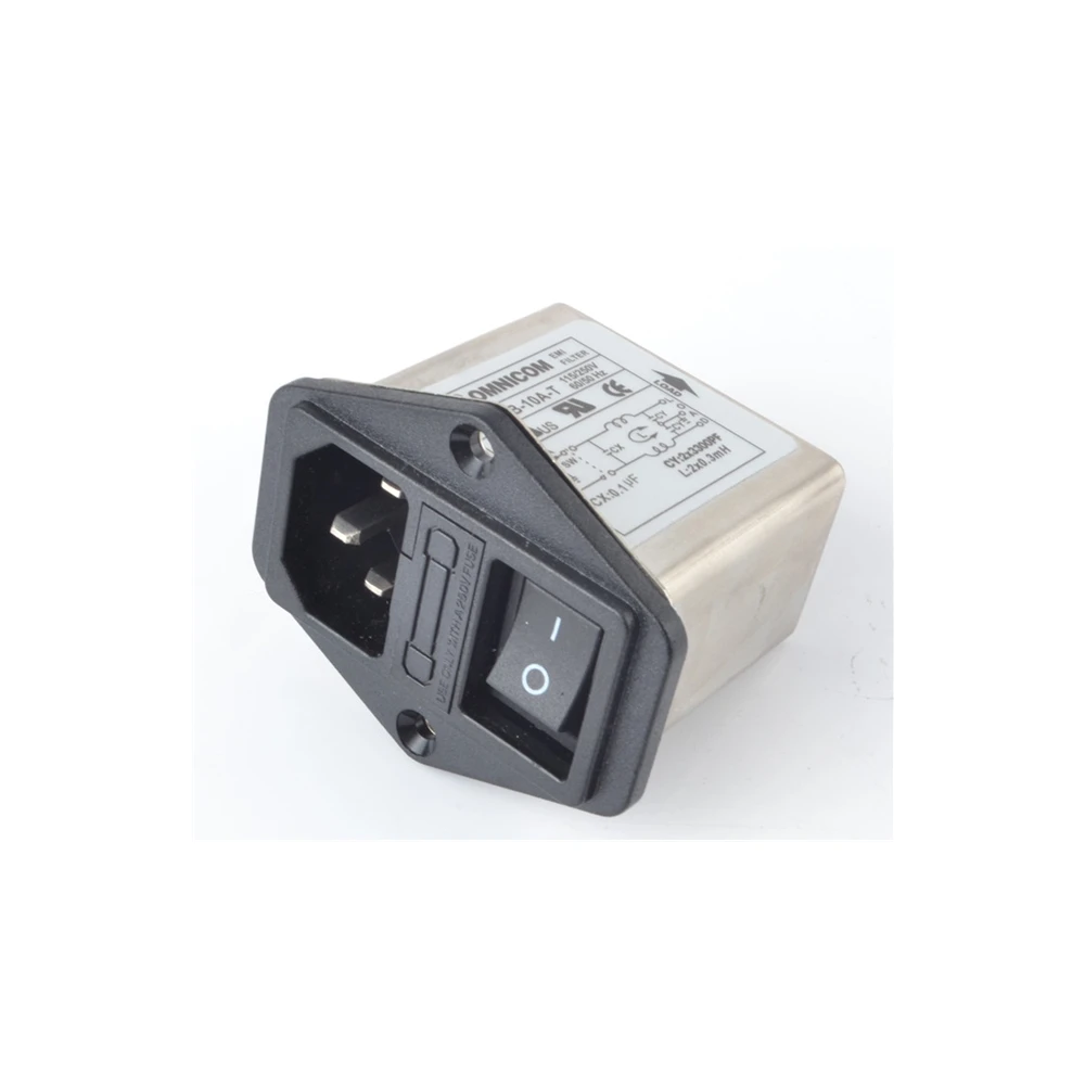 

CW2B-10A-T 10A Power EMI filter CANNY WELL EMI with rocker switch & Socket Connector CA