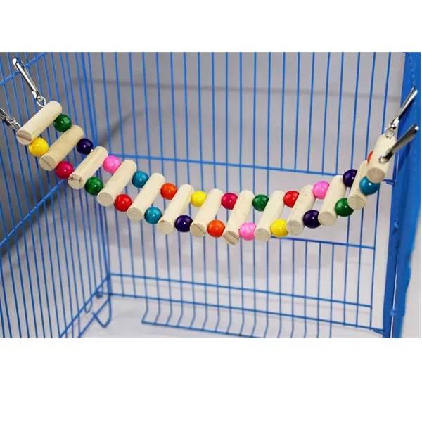 

Pets Parrots Ladders Climbing Toy Bird Toys Birds Exercise Climbing Hanging Ladder Bridge Colorful Balls with Natural Wood