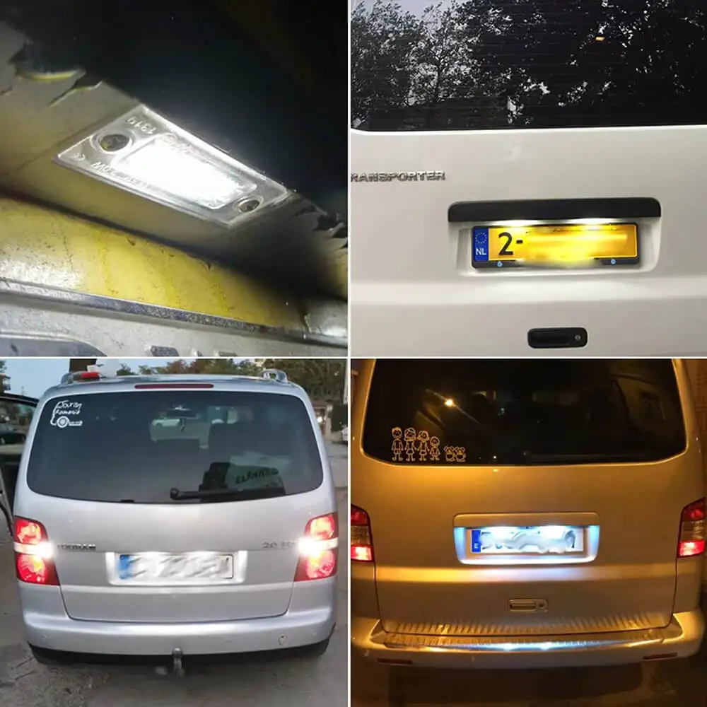 Фото 2 шт. задних светодиодных SMD-ламп для подсветки номерного знака для Passat B6 Variant B5, VW Golf MK5 Plus, Caddy, Touran, Jetta VI, Transporter T5 №2