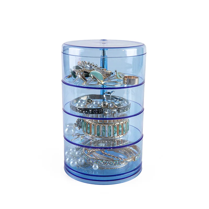 

Newest Rotatable Jewelry Box Earring Holder for Women Jewelry Storage Case Holder Tray with Lid for Earrings Necklaces Bracelets