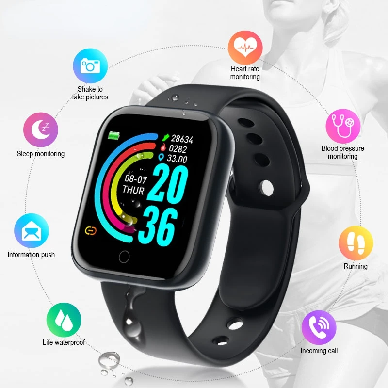 

Smart Watch Men's And Women's Bluetooth Fitness Tracker Watch Heart Rate Monitor Blood Pressure Smart Bracelet for Android IOS