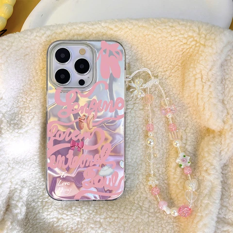 Чехол с бантом и цветком розы для OPPO A40 A3 A3X A60 A80 A53S A33 A16 A93 A74 A54S A54 A17 A96 A58 A78 A57 A77 A38 A18 A79 Чехол-цепочка