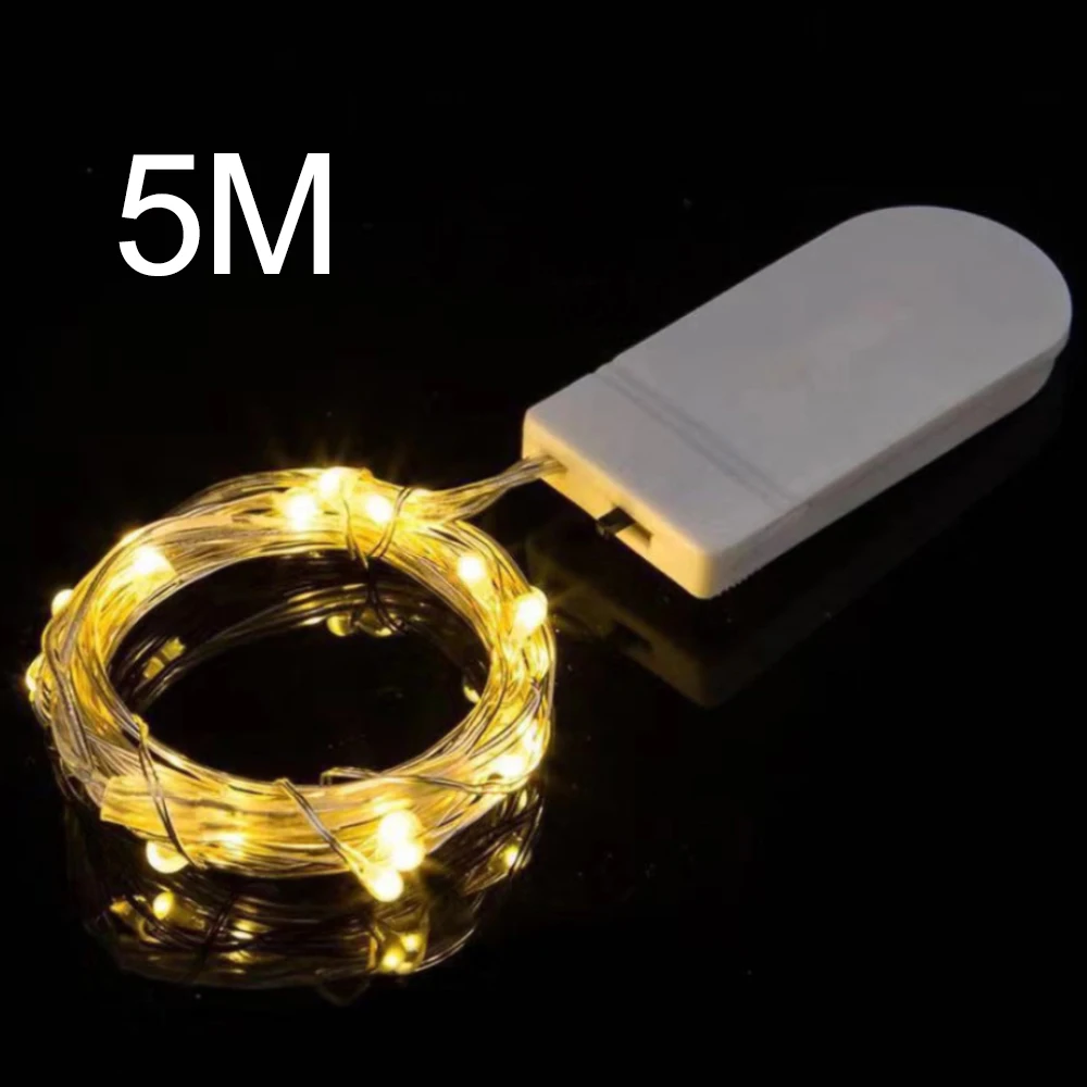 

5M 3M 2M 1M Copper Wire LED String Lights Outdoor Holiday Lighting Fairy Garland for Christmas Tree Wedding Party Decoration