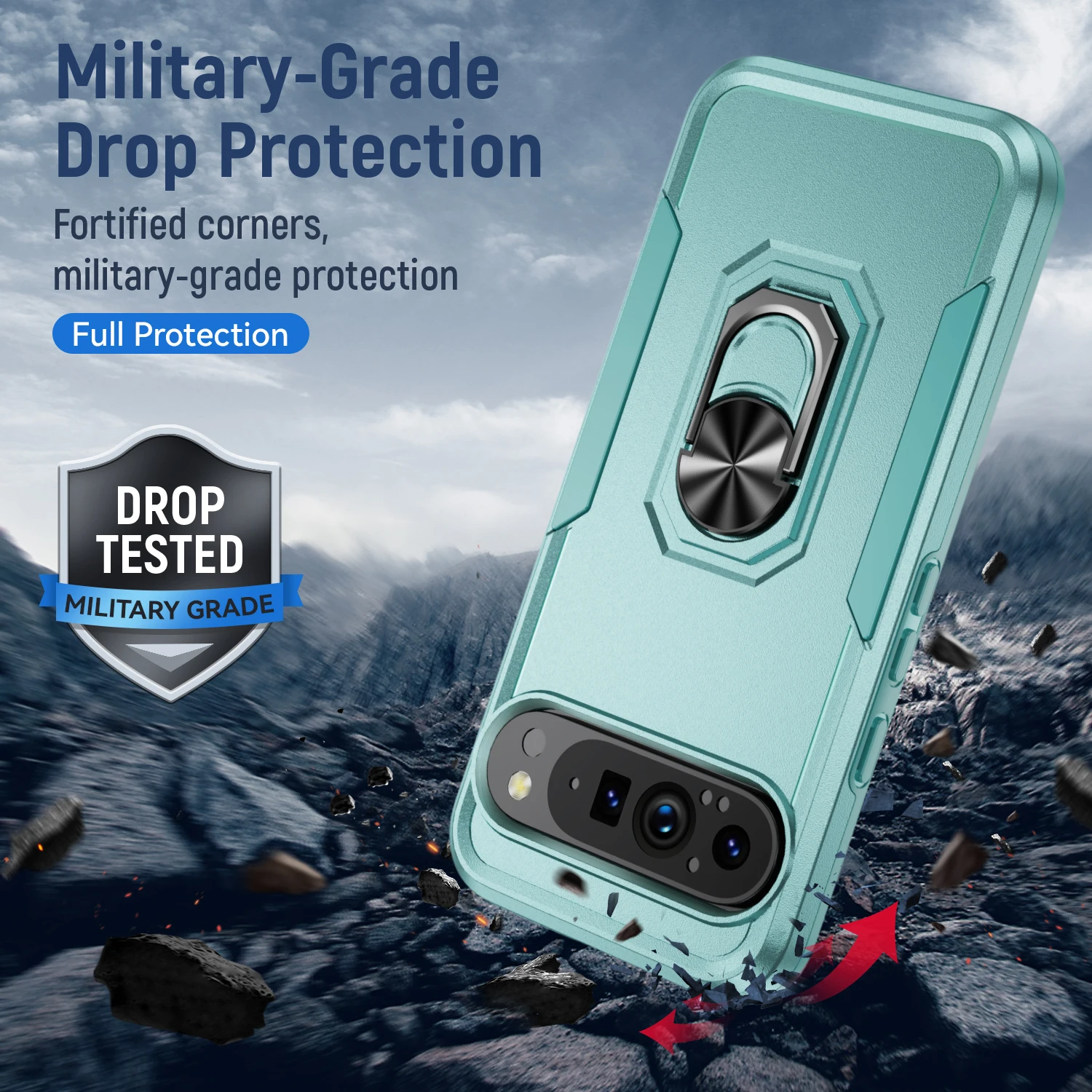 Противоударный кольцевой магнитный чехол-подставка для Google Pixel 9 Pro 8A 8 7A 7 6A 6