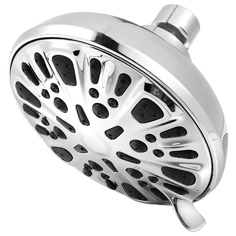 

High Pressure Shower Head - 4.5 Inches Rain Showerhead - 9 Spray Settings - Bathroom Shower Heads (42 Nozzles)
