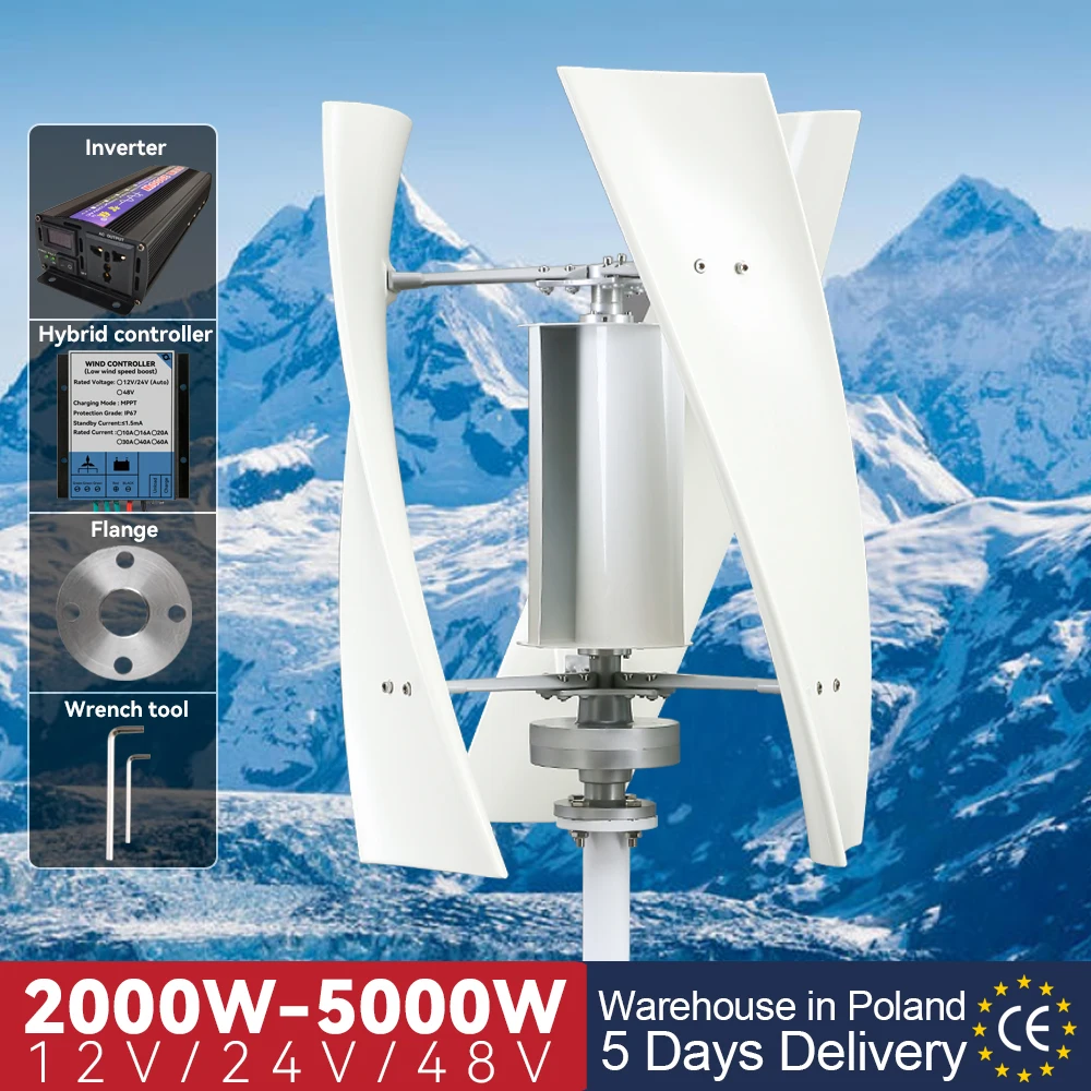 

2000w 5000W 12V 24V Wind Turbine Generator Off Grid MPPT/Charge Controller Windmill RV Yacht Farm Small Wind Generator Home Use