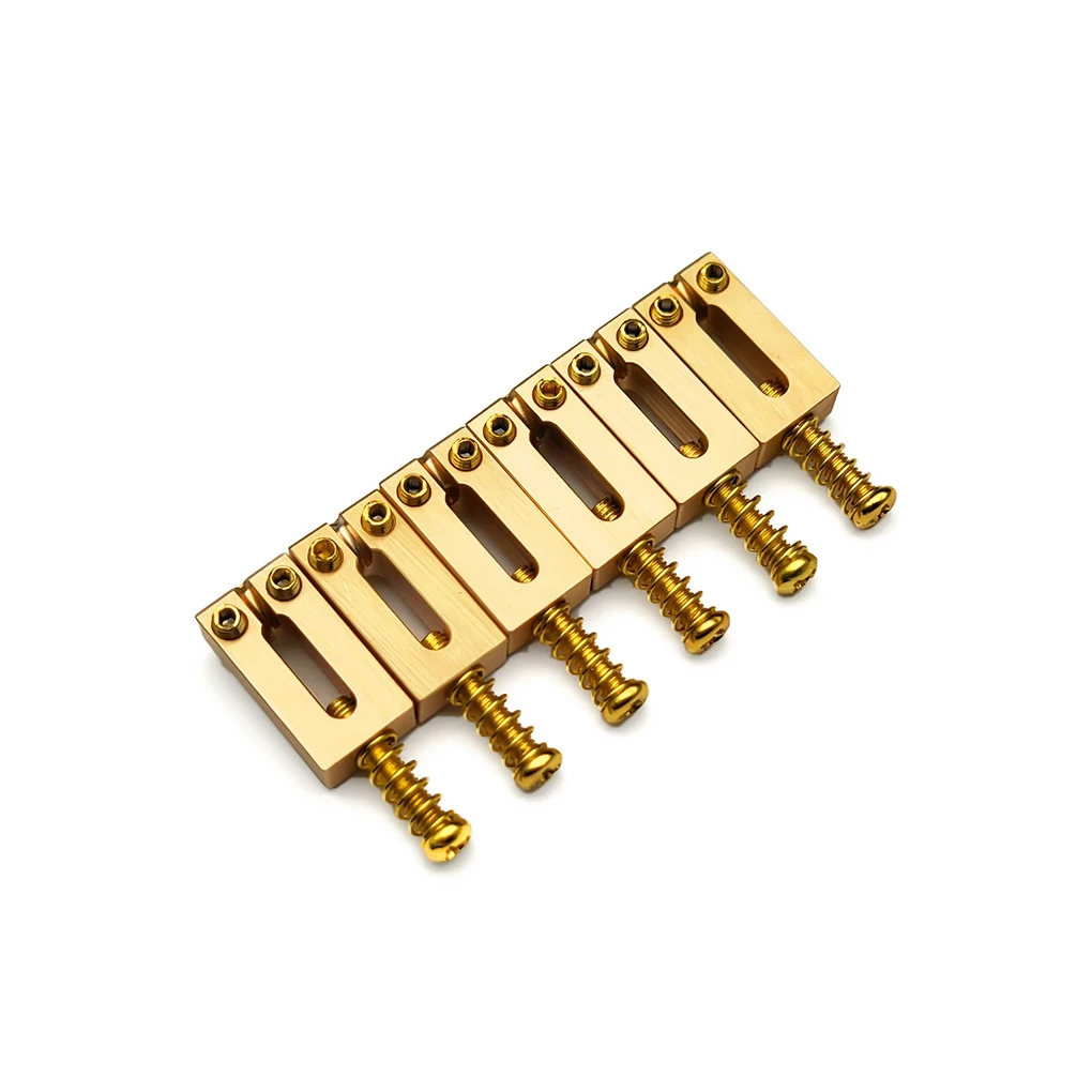 

6 Pieces Electric Guitar Bridge Saddle Portable Brass Saddles Musical Equipment Spare Parts Accessories Silver 10 5mm
