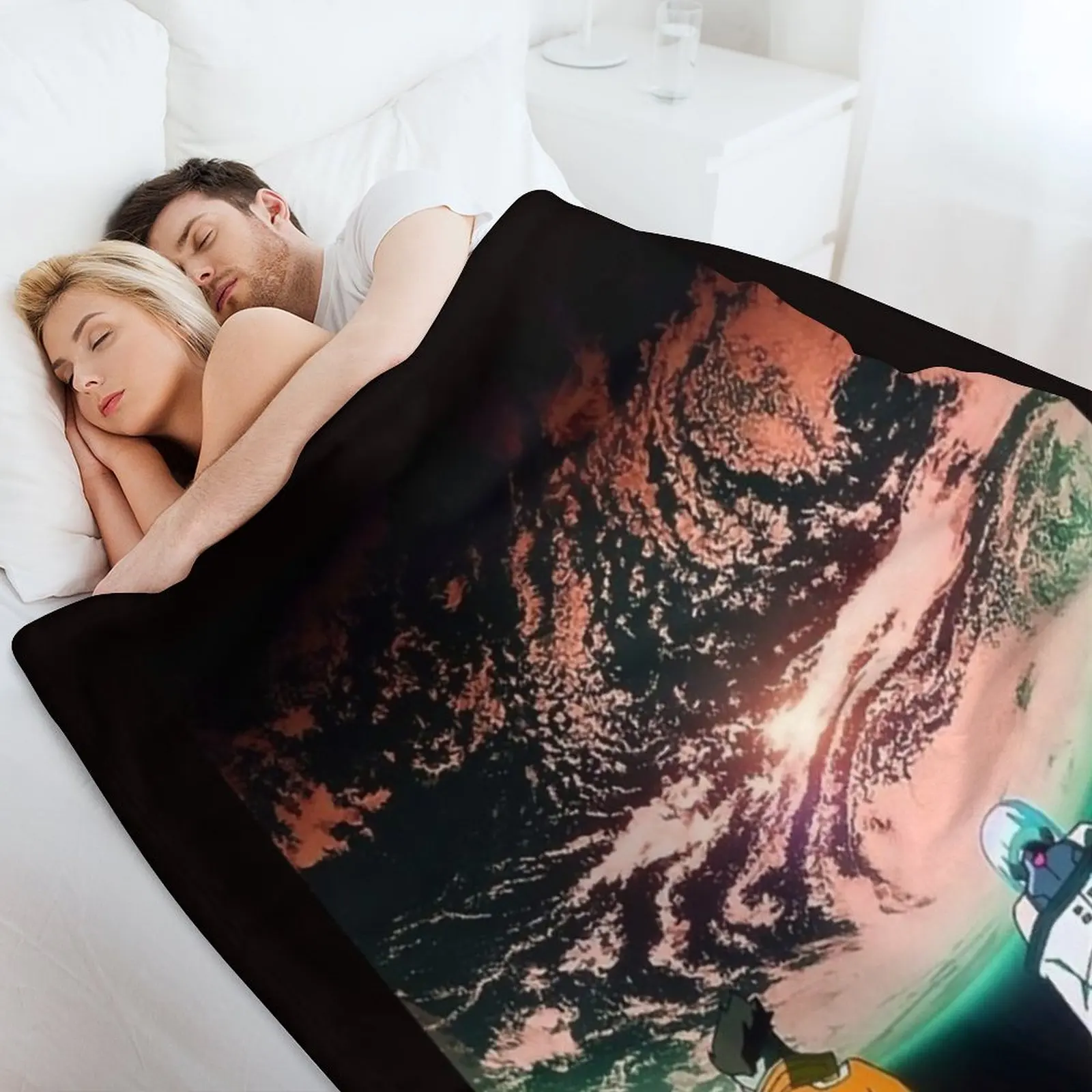 Киберпанк Edgerunners Дэвид и Люси полнолуние пледы мягкие кровати гигантские