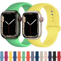 silicone strap for apple watch band 7 44mm45mm series 6 se 5 4 42mm41mm rubber wristband iwatch 3 2 1 38mm40mm smart bracelet