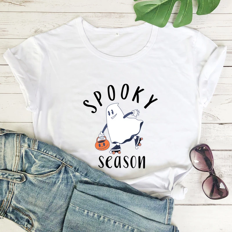 Ing Tshirt Vintage Women Short Sleeve Halloween Tee Shirt To